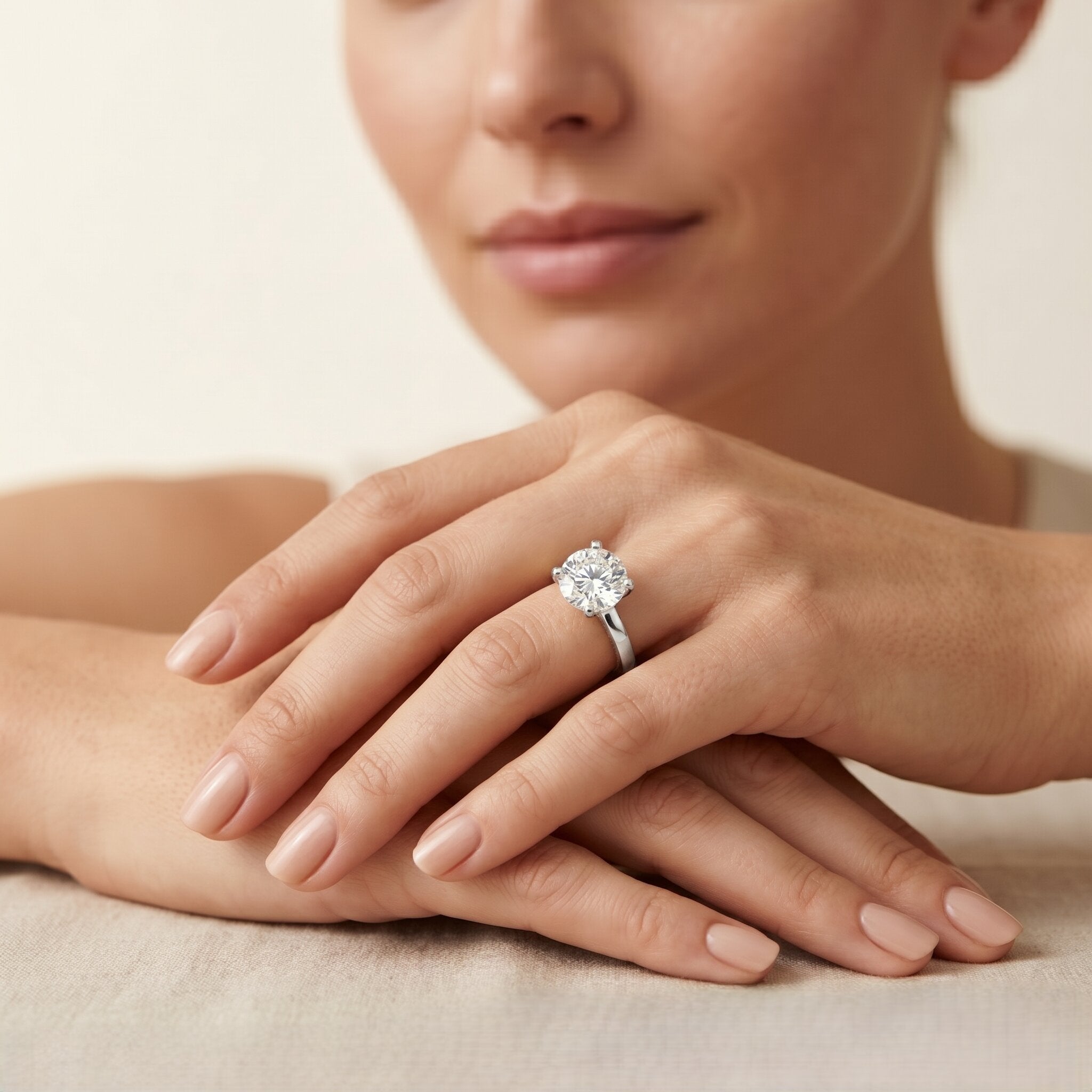 IGI Certified 3 CT Round Lab Grown Diamond Solitaire Engagement Ring