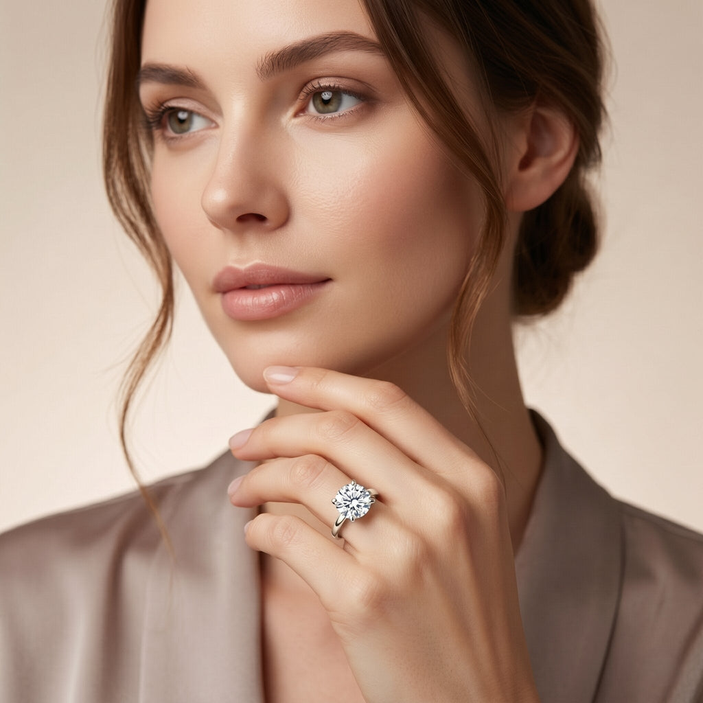IGI Certified 3 CT Round Lab Grown Diamond Solitaire Engagement Ring