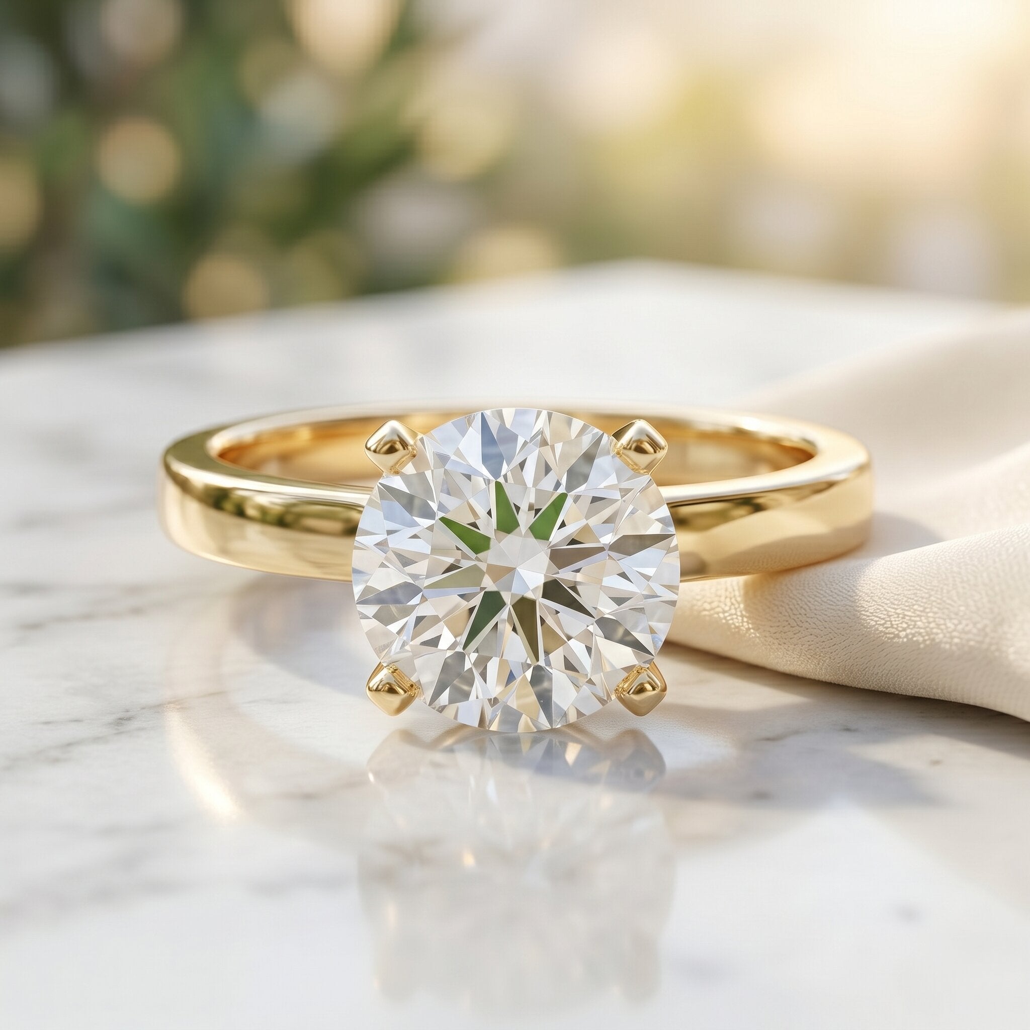 IGI Certified 3 CT Round Lab Grown Diamond Solitaire Engagement Ring