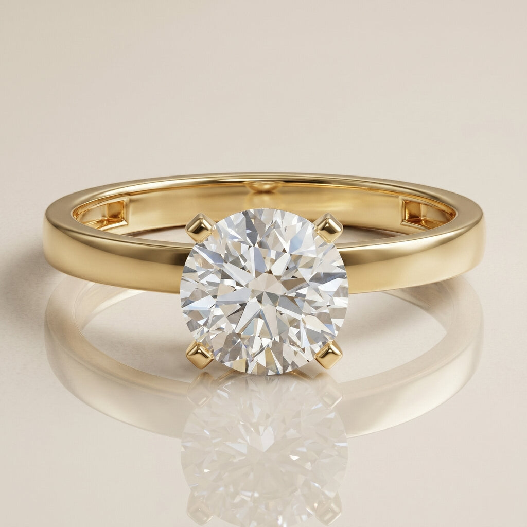 IGI Certified 3 CT Round Lab Grown Diamond Solitaire Engagement Ring